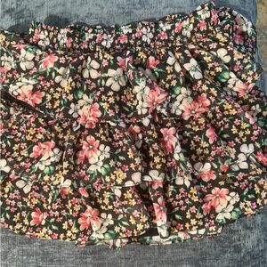 Justice Girls Size 16 Skirt Floral Ruffles/Layered Mini Skirt